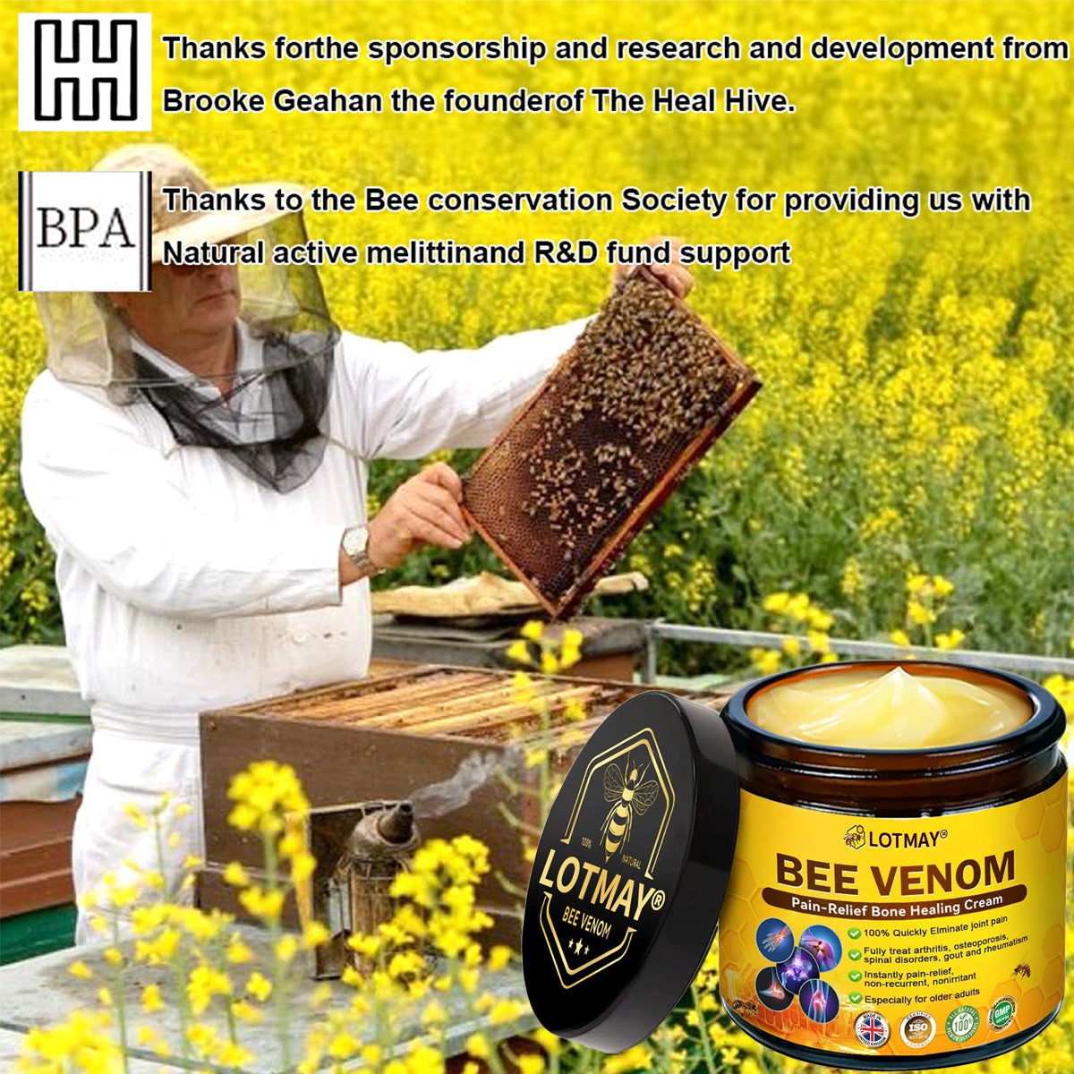 LOTMAY® Bee Venom Pain-Relief Bone Healing Cream 🐝🐝(Designed specifically for middle-aged and elderly people & NHS recommends)