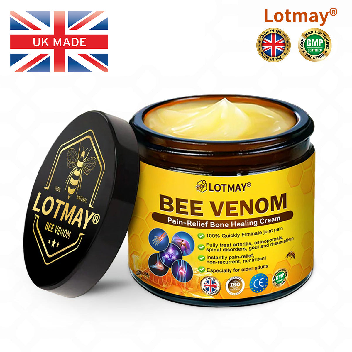 LOTMAY® Bee Venom Pain-Relief Bone Healing Cream 🐝🐝(Designed specifically for middle-aged and elderly people & NHS recommends)